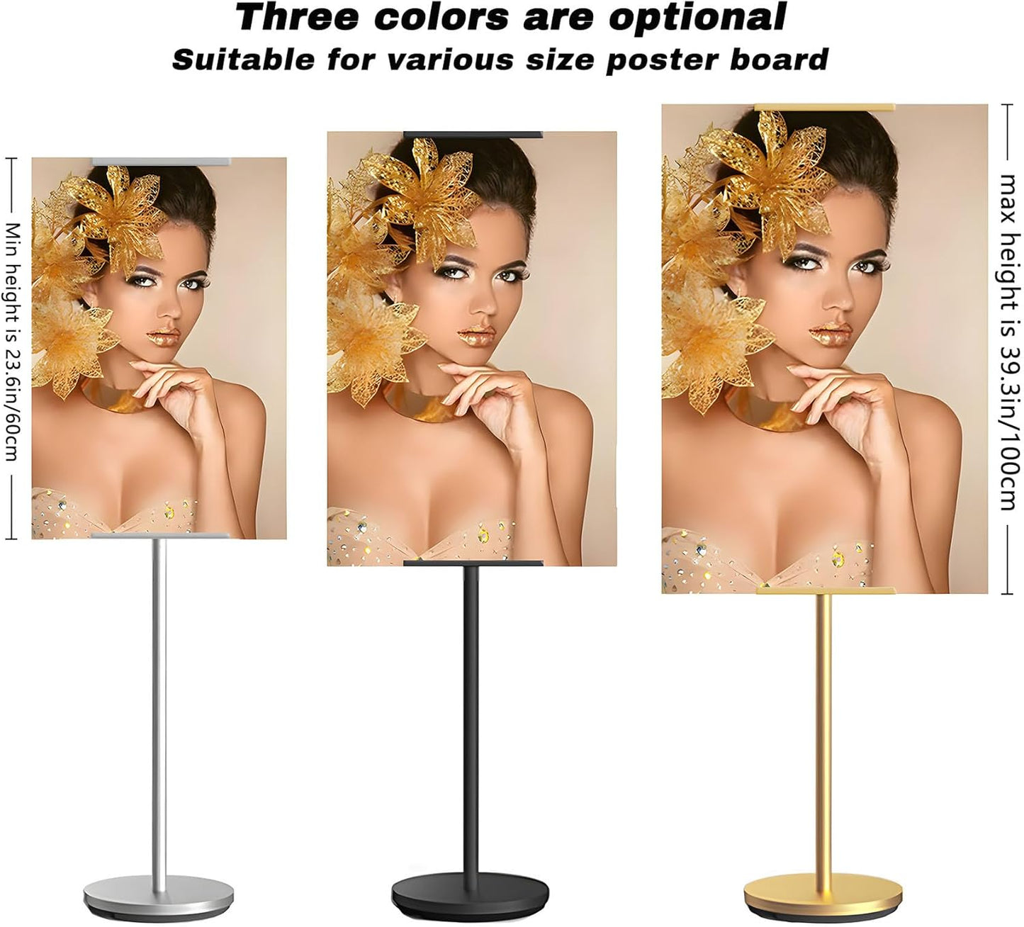 Heavy Duty Multi-angle Adjustable Metal Painting Easel Stand,Sign Holder Stand,Poster Stand with Round Base- Outdoor Floor Standing Indoor Display Holder(Black)