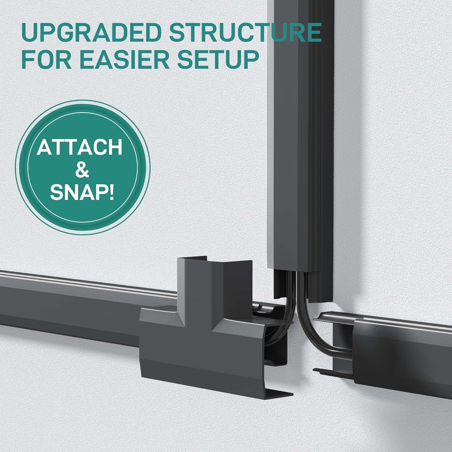 Delamu Black Cord Hider, 94.5in Cord Covers for 3-4 Wires on Wall, Large Cable Hider, Premium Wire Hider Wire Covers for Cords on Wall, Easy Snap-on Cable Raceway Cable Management, W1.18 H0.67in