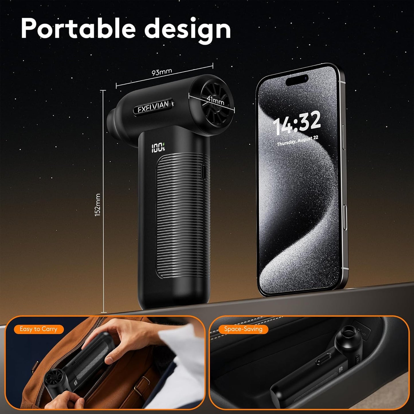 Compressed Air Duster Electric Air Blower: 150000RPM 10000mAh LED 6-Gear Adjustable Keyboard Cleaner, Wireless Rechargeable Duster for Computer Keyboard Cleaning