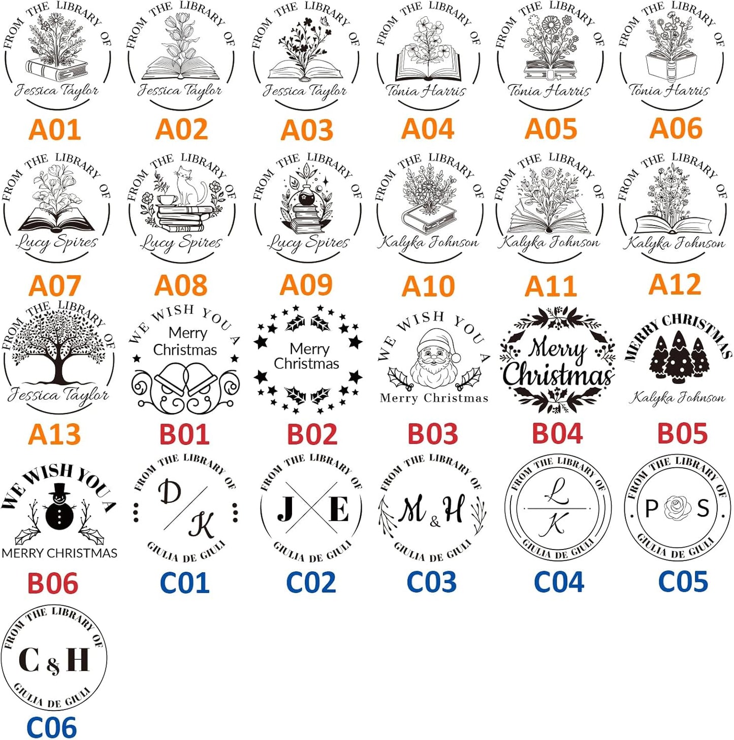 HDSD Custom Book Embosser - Personalized Book Embosser with Your Message or Design - A Unique Gift for Writers, Book Lovers, Book Clubs & Book Collectors (Initials and Text)