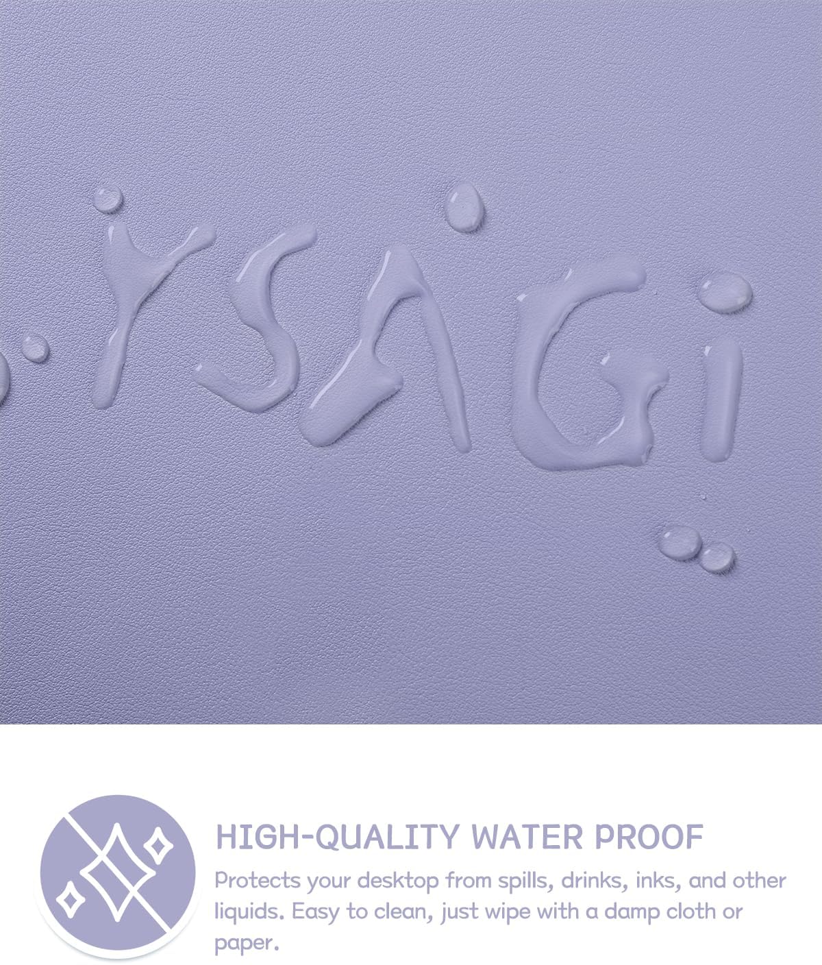 YSAGi Non-Slip Leather Desk Pad L Size, Waterproof Laptop Computer Desk Keyboard Mat, Table Protector Blotter Mat, Large Mouse Pad for Office/Work/Home/Decor(Lavender, 35.4" x 17")