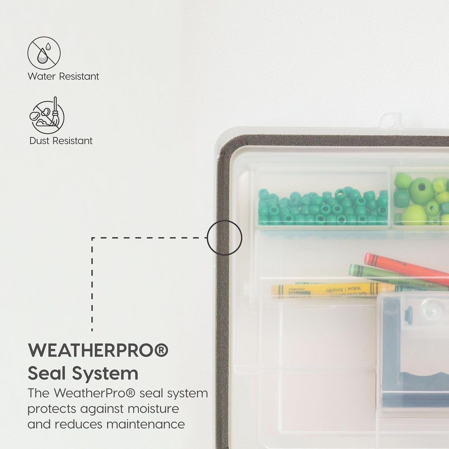 IRIS USA File Box WeatherPro Portable File Organizer Plastic File Box for Letter File w/ Organizer-Lid, Durable Lid and Gasket Seal, Secure Latching Buckles, Stackable, Lockable, Clear 19 Qt. 4 Pack