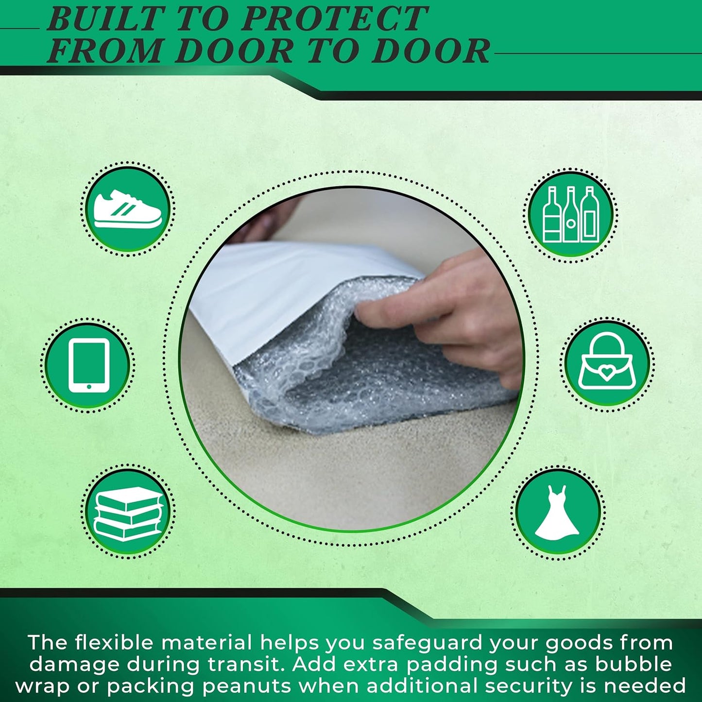 100 Pack Secure Seal White Poly Mailers - 26x32 Safe Shipping Bags - E-Commerce Self Sealing 2 Mil Poly Envelopes