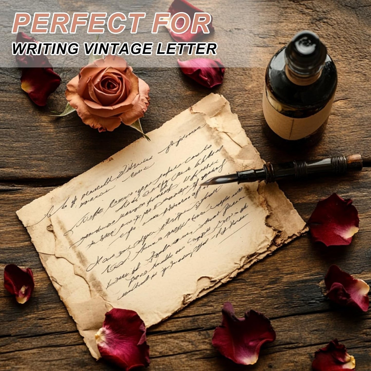 MECCANIXITY 24 Packs Vintage Cotton Paper Printer Paper Printer Edge White Brown Gradient Classic for Letter Writing, Invitations, Wedding-8 x 11 Inch