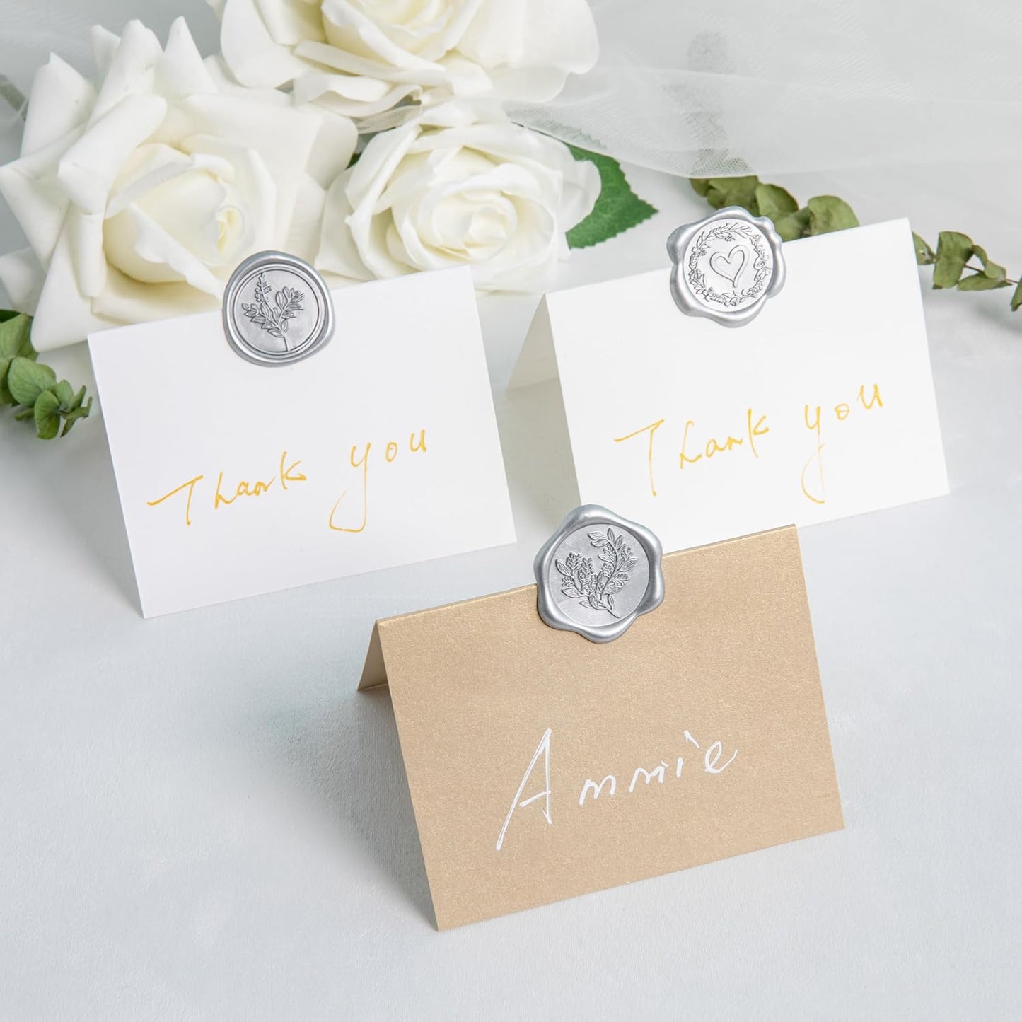 60 Pcs Silver Wax Seal Stickers Self-Adhesive Envelope Seals Stamp Stickers, Perfect for Wedding Invitations Seating Chart Christmas Gift Wrapping 3 Designs in 1 Pack