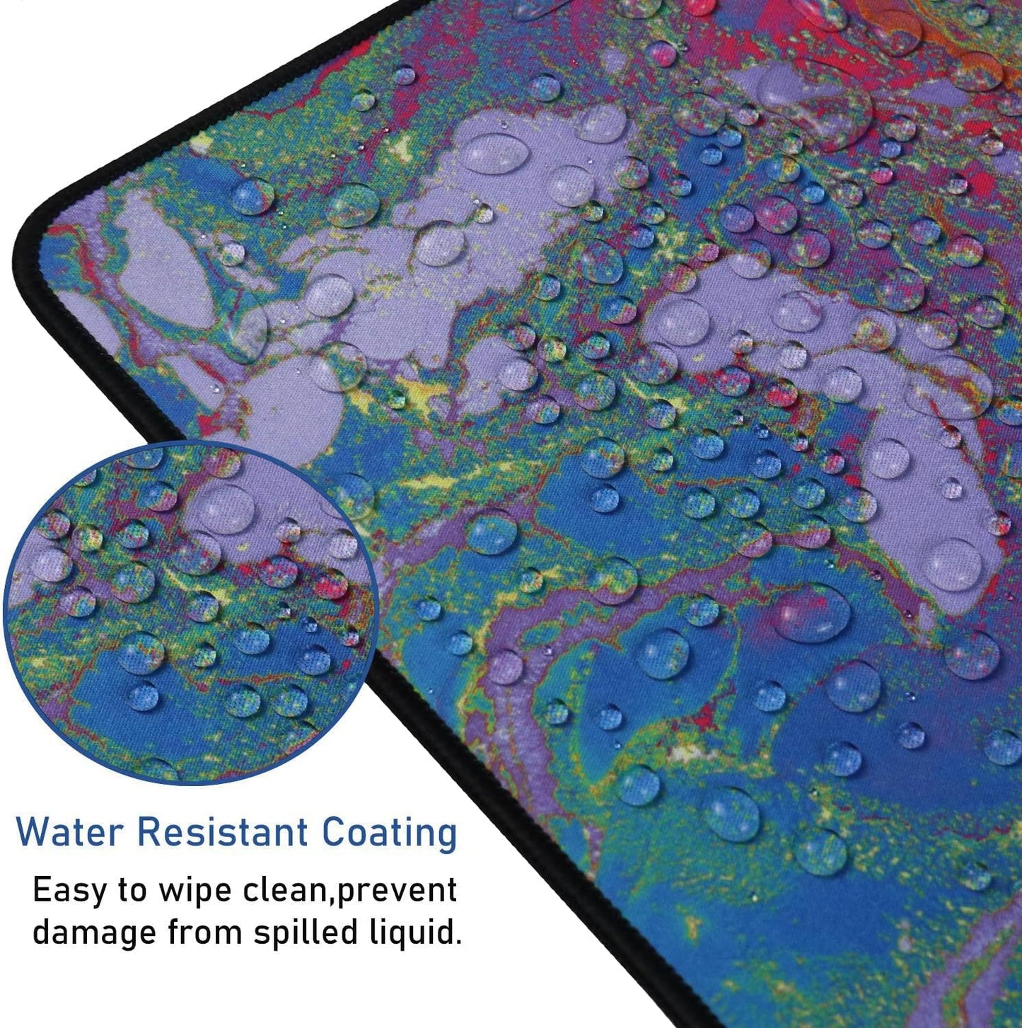 Large Extended Gaming Mouse Pad with Stitched Edges, Durable Non-Slip Natural Rubber Base, Waterproof Computer Keyboard Pad Mat for Esports Pros/Gamer/Desktop/Office/Home - Red Green