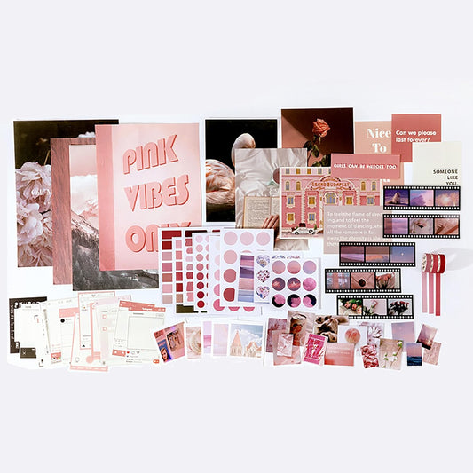 MAXLEAF 64PCS Literary Vintage Ins Style Scrapbook Bullets Journals Decoration Material Pack for DIY Scrapbook Album Decoration with Poster Tapes Stickers (Dream)