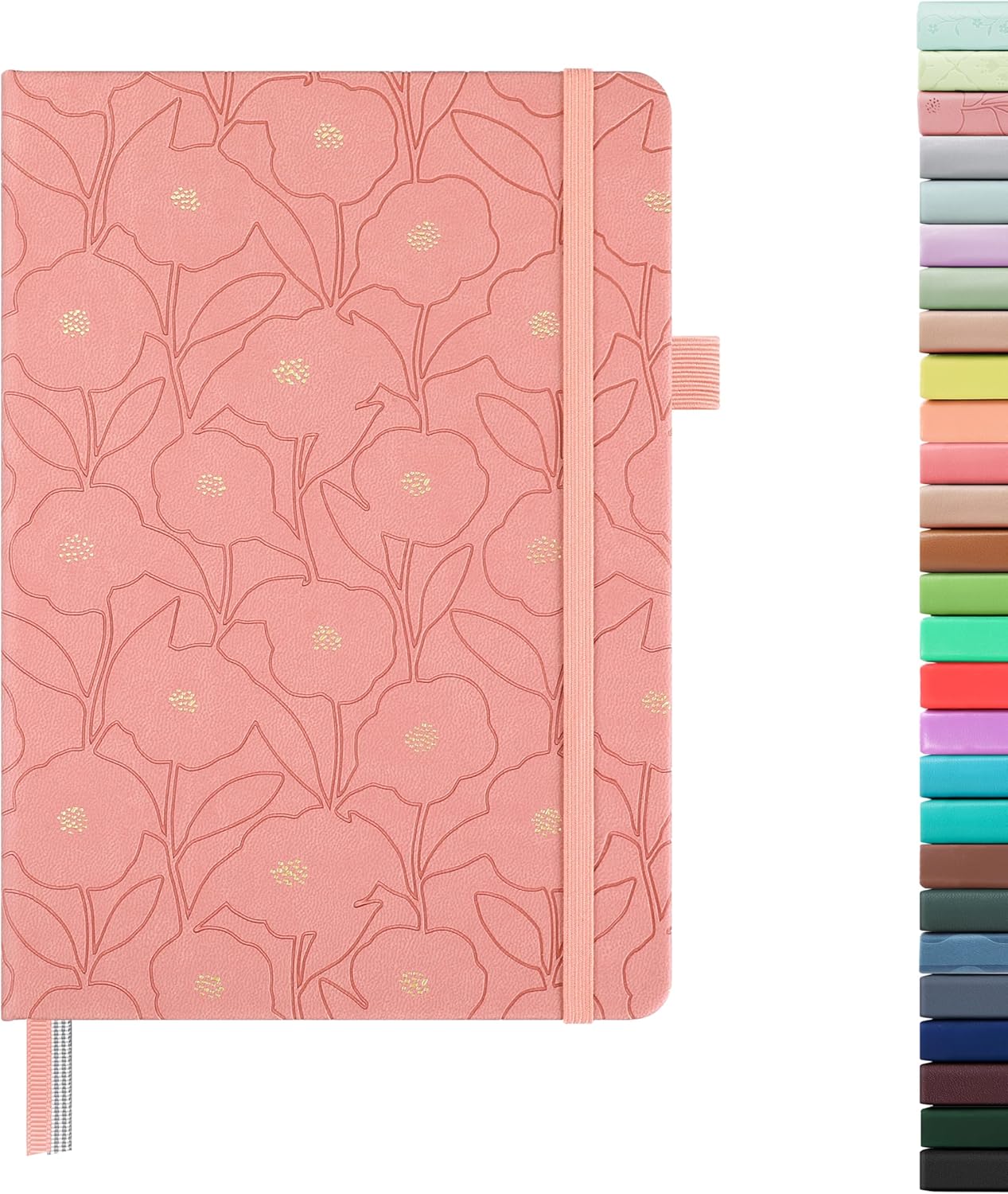 &And Per Se Lined Journal Notebook for Women&Men with Pattern, 160 Pages 100GSM Thick Paper, A5 Hardcover Journals for Writing(1 Pack, Peach Pink)