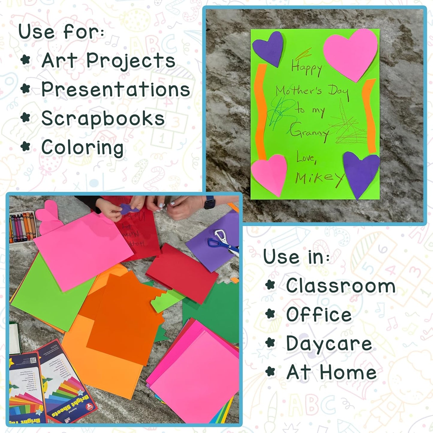 Hygloss Pink Bright Colored Cardstock - 8.5x11-Inch, 90 Sheets, 65 lb/ 176 gsm, Fade-Resistant, Acid-Free Color Card Stock Paper