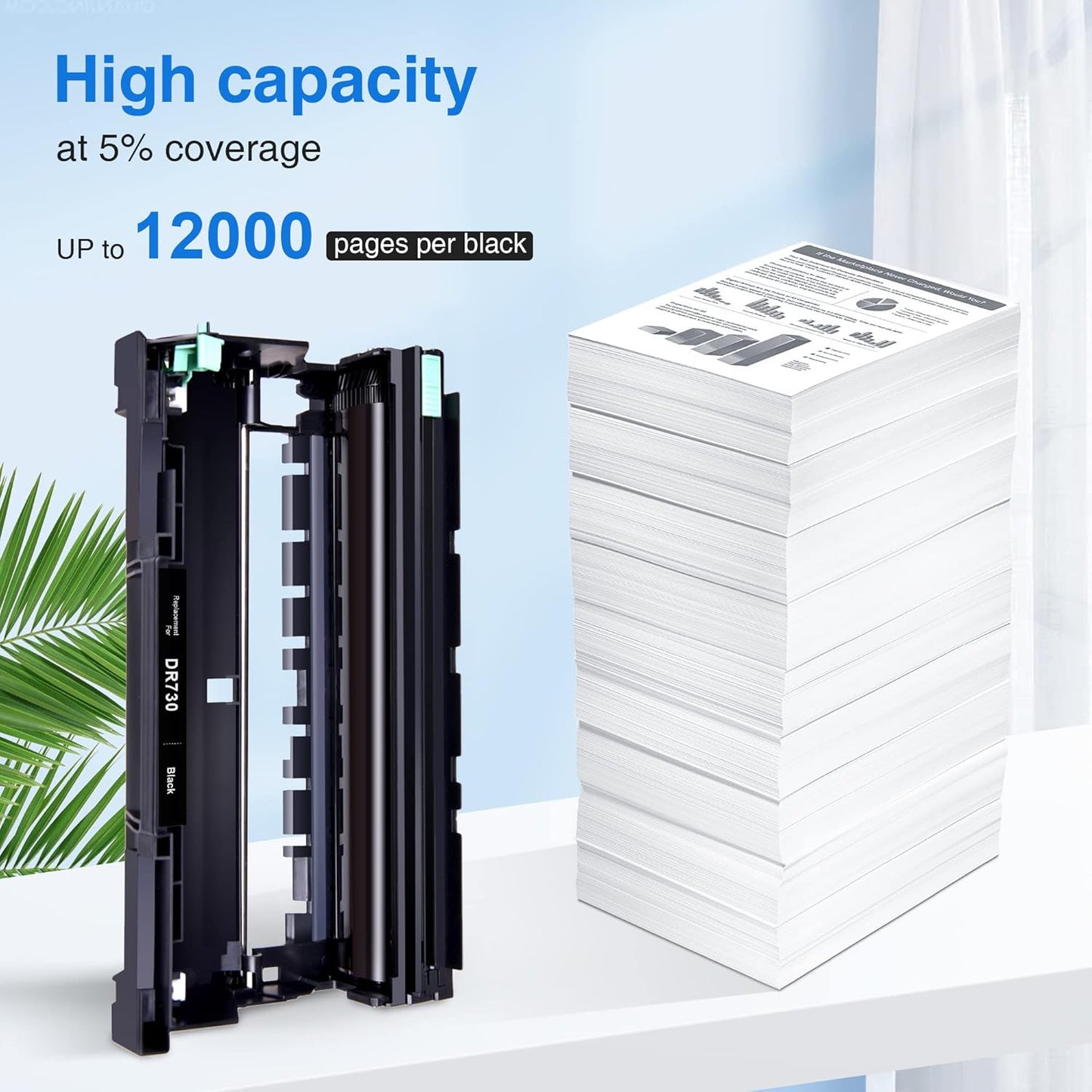 myCartridge Compatible DR730 Drum Unit Replacement for Brother DR-730 DR730 DR 730 to Compatible with MFC-L2710DW MFC-L2750DW HL-L2370DW HL-L2395DW DCP-L2550DW HL-L2350DW Printer (2 Drum, NOT Toner)