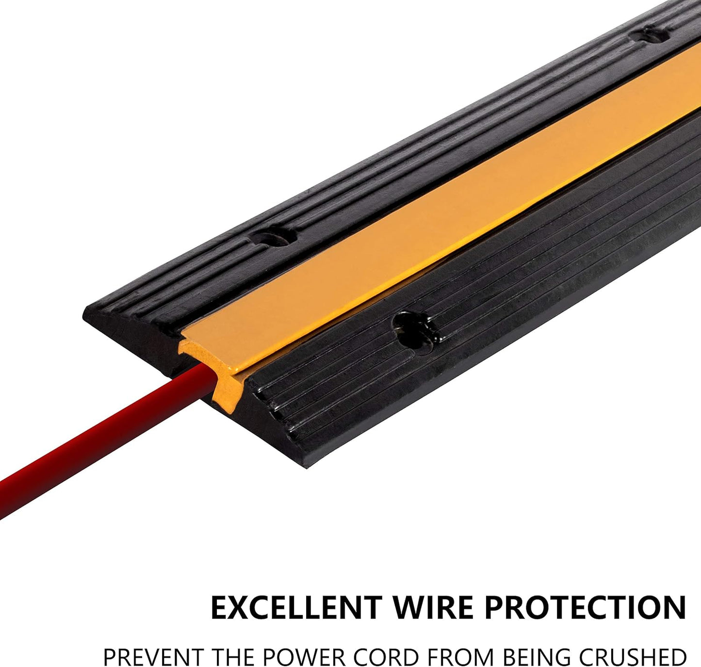 5 Pack Rubber Cable Ramp Hose Cable Protector Ramp 1 Channel 11000Lbs Load Capacity Traffic Speed Bump Wires Power Lines Extension Cord Cover for Indoor Outdoor