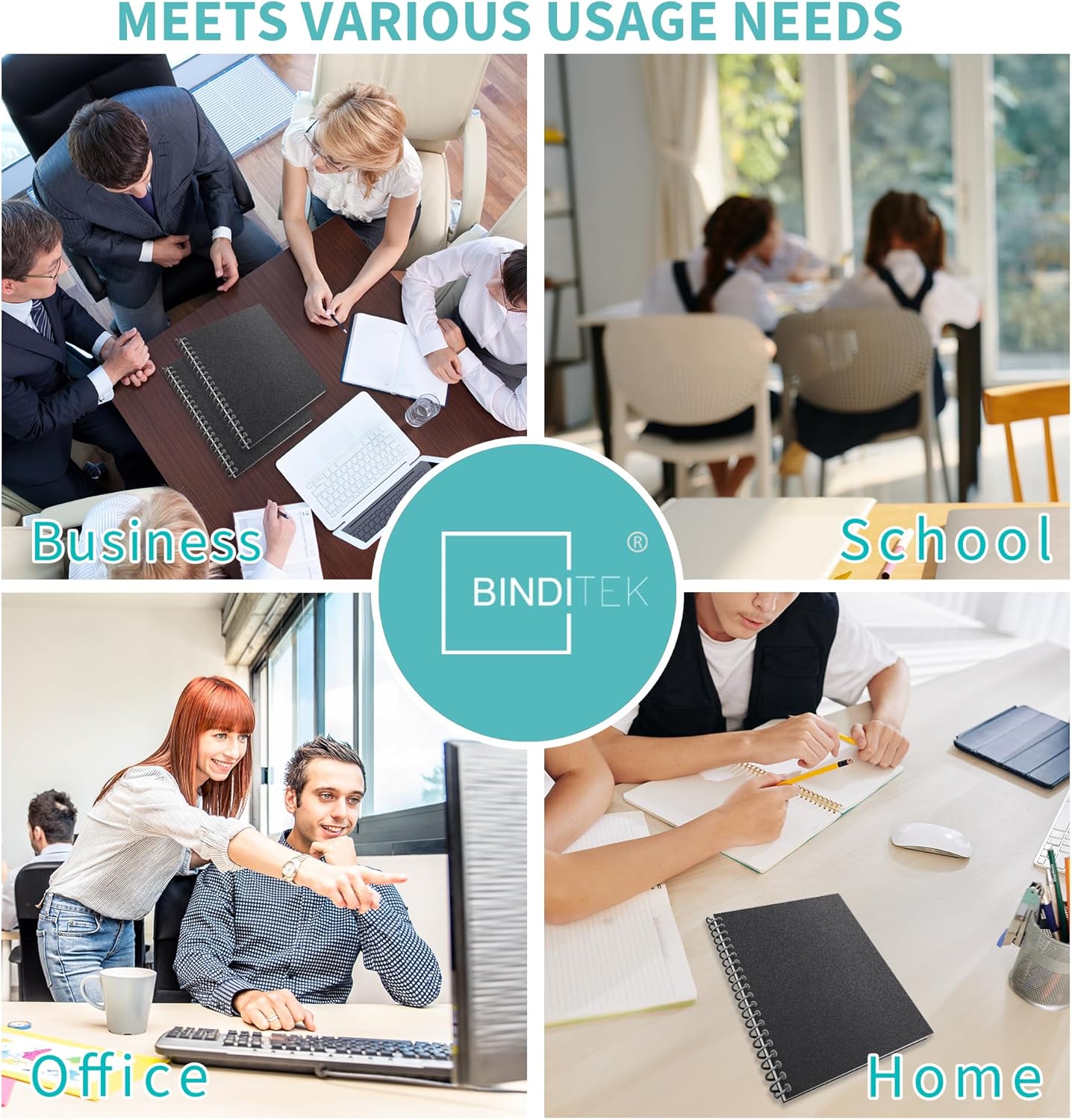 Binditek 200 Pack 16 Mil Sand-Textured Polycover, Midweight Binding Front and Back Covers, Lightly Sanded Finish, 8-1/2" x 11", Square Corners, Un-Punched, Black