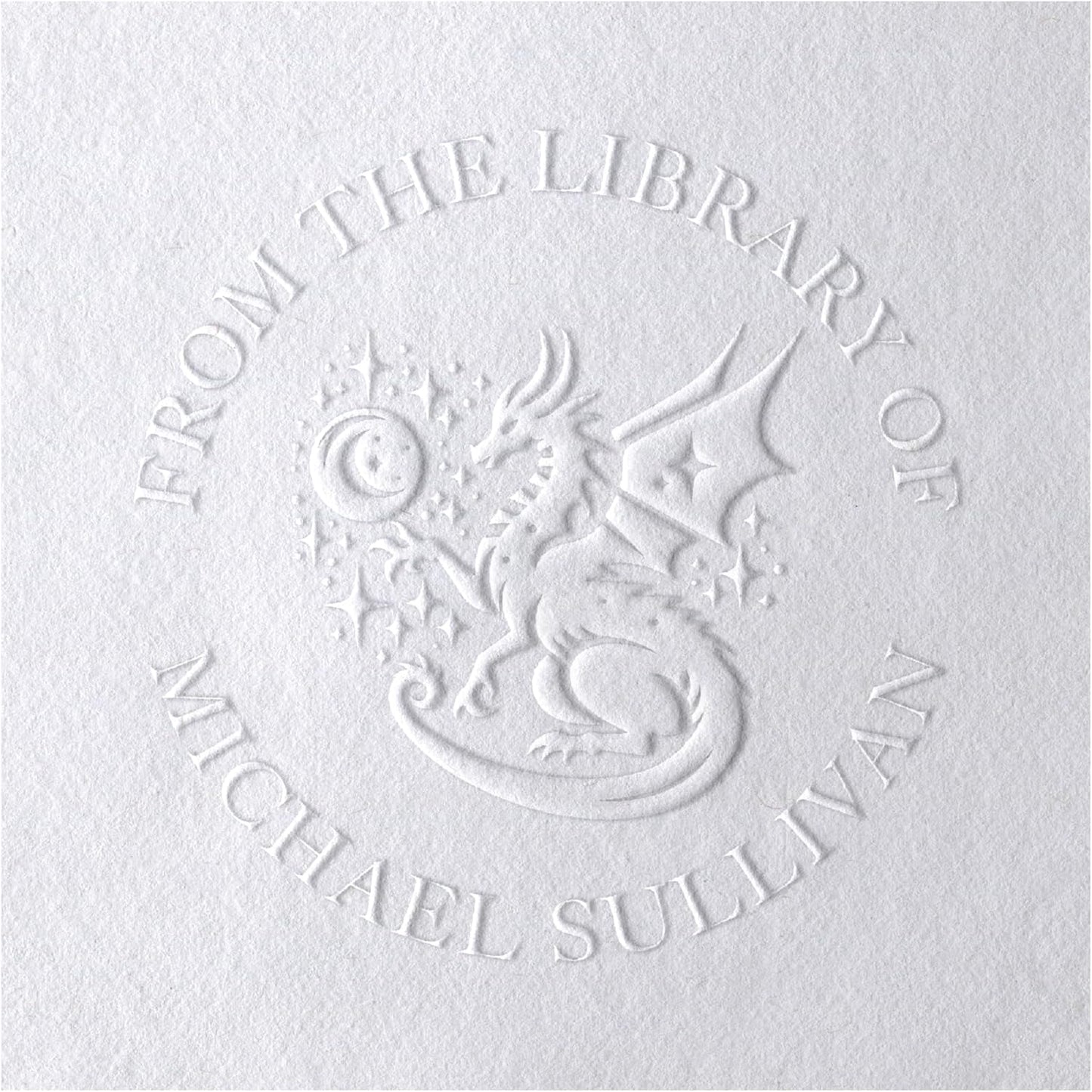 Dragon Book Embosser, Custom Round Library Book Embosser, Fantasty Fiction Dragon Ex Libris Embosser, Gift for Book Lover | Black or Pink Embosser (Dragon #4)