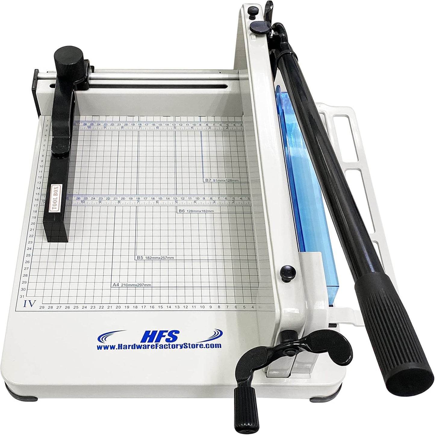 HFS(R) Heavy Duty Guillotine Paper Cutter 400 Sheet Capacity | Solid Steel Construction (A4-12'' Paper Cutter)