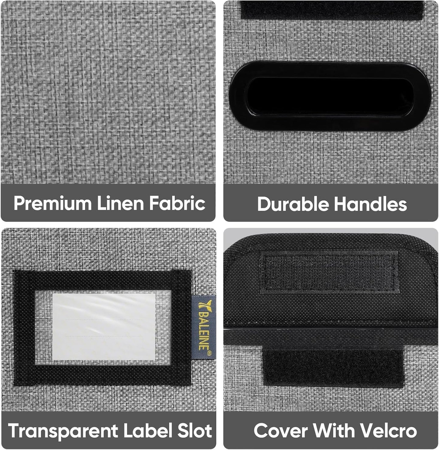 BALEINE File Organizer Box with Lid, Collapsible File Folder Organizer with Plastic Slide, Hanging File Folder Box for Office Document Storage (1 Pack, Grey, S)