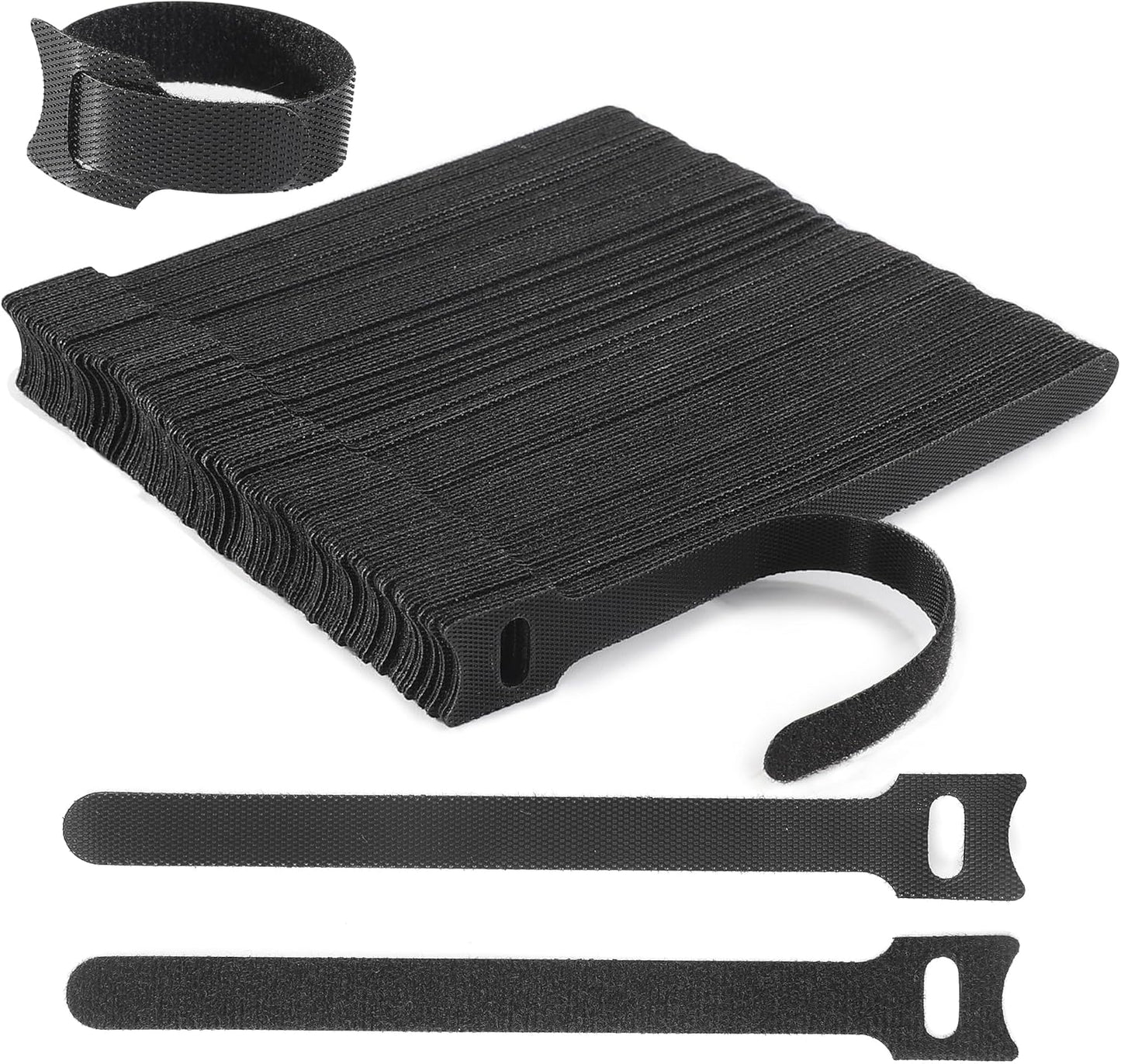 Reusable Cable Ties, 126 PCS 6 Inches Adjustable Cord Straps Wire Organizer Cord Wrap and Hook Loop Cable Management