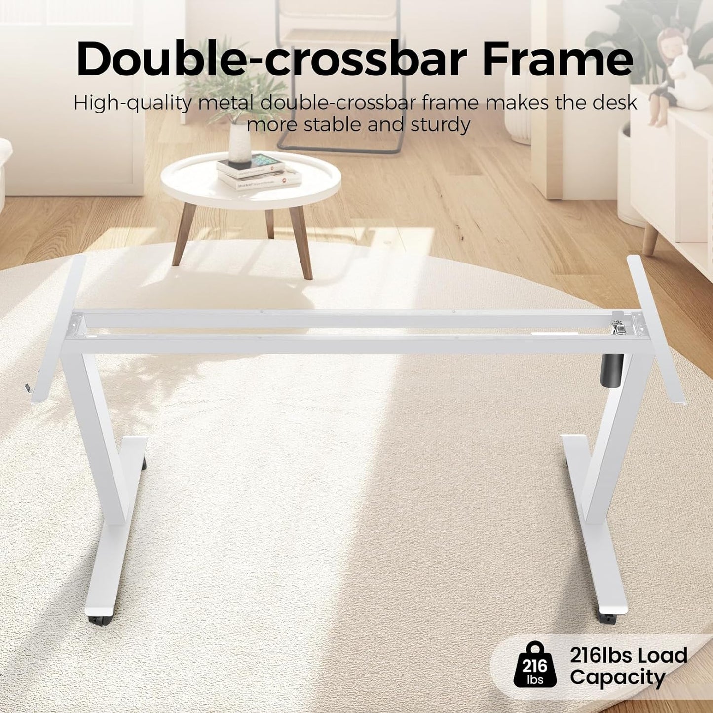 Electric Standing Desk 63 x 24 Inches Adjustable Height Ergonomic Sit Stand Up Desk Curved for Home Office Computer Workstation with 2 USB Ports 3 Power Outlets Memory Preset Wheels, White