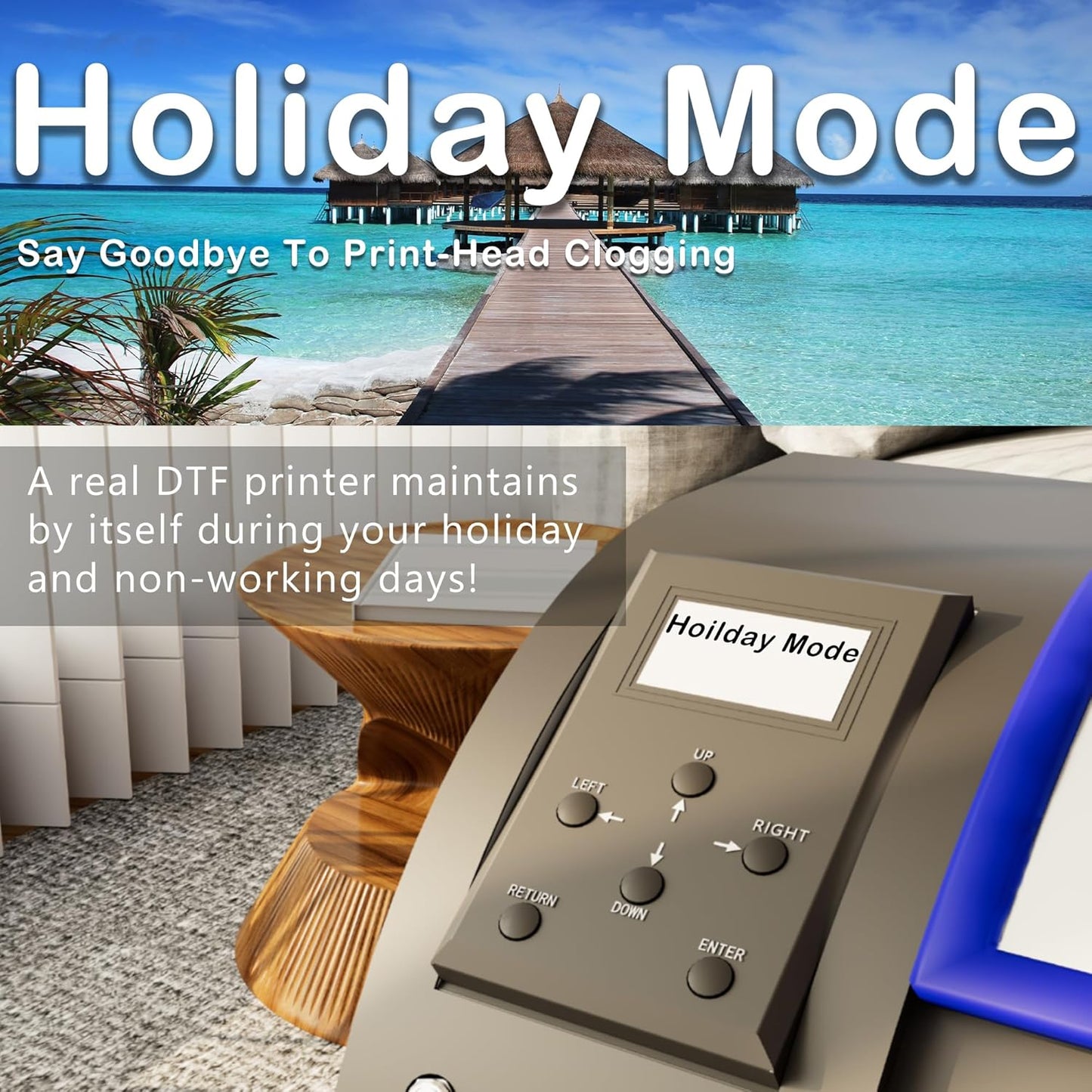 Lancelot Auto-Maintenance M1630 Pro DTF Bundle with Roll Feeder,White Ink Circulation for DIY T Shirt Printing,Doubled Speed Over L1800,L805 DTF Printer Machine(Printer+Oven+Laptop+Consumables)