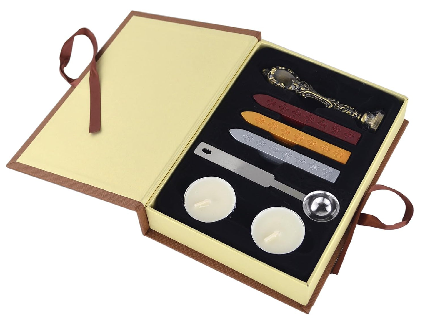 Samyo Creative Romantic Stamp Maker Classic Old-Fashioned Style Brass Color Wax Seal Sealing Stamp Vintage Antique Alphabet Initial Letter Set - (Letter U)