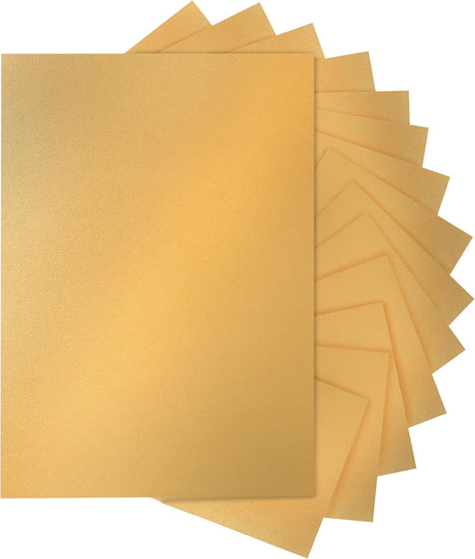 28 Sheets Gold Shimmer Cardstock 8.5 x 11 Metallic Paper, 250gsm/92lb Premium Glossy Paper Card Stock for DIY Cards Making, Anniversaries, Wedding Invitations, School Crafting, Greeting Cards