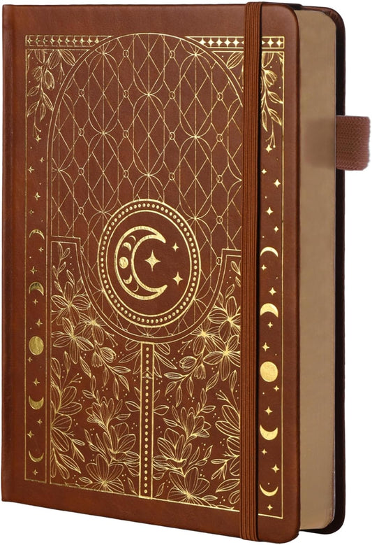 TIEFOSSI Bullet Dotted Journal Notebook, 160gsm 256 Numbered Thick Paper, A5 Hardcover Dotted Grid Diary for Women Men Work Writing, Bullet Dot Journaling, Drawing, 5.8 x 8.3 in