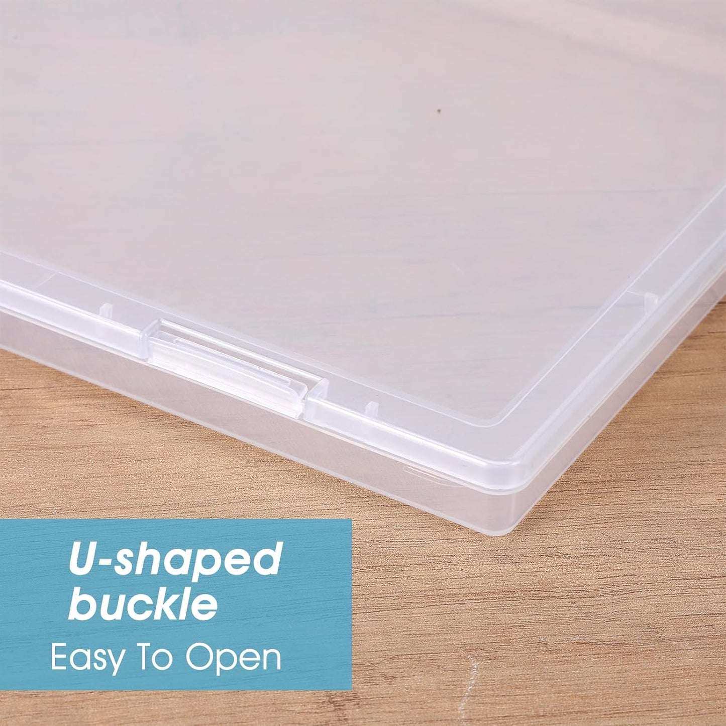 6 Pack Plastic Storage Box Organizer, Portable Clear Document File Case Containers For A4 Letter Paper, Magazine, Photo, Craft Art Supplies Board Game Storage