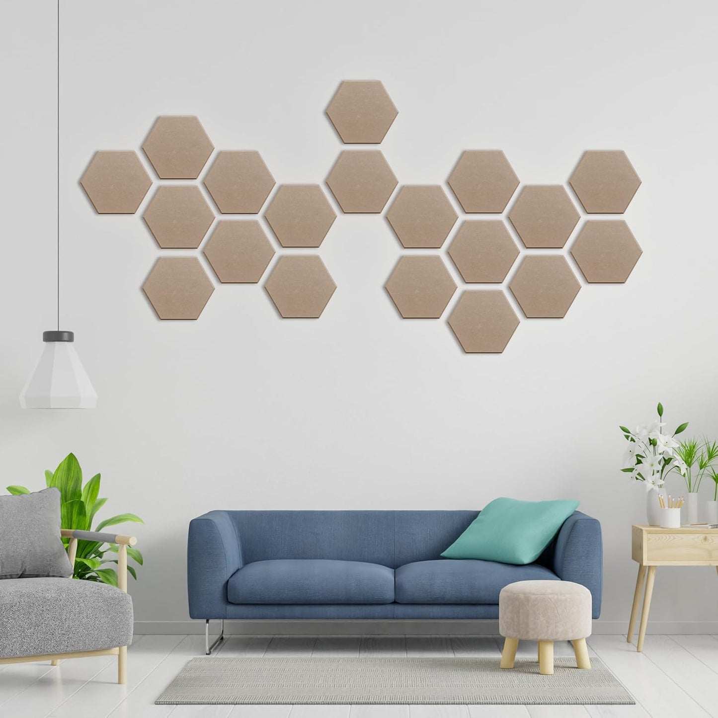 Hexagonal Acoustic Panels-18 Pack High-Density Sound Absorbing Panels 12"X10"X0.4" for Enhanced Noise Reduction, DIY Design, Idea for Studios, Offices, and Home Theaters(Dark Camel)