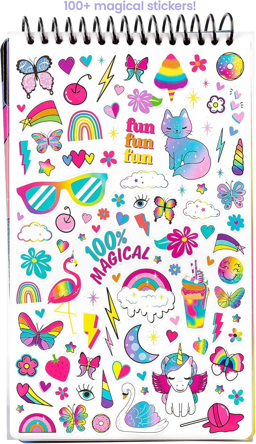 Fashion Angels Unicorn Sketch Portfolio Set Bundle, Bulk Pack of 4 Unicorn Design Sketch Books, Ideal Gift & Party Favor for Girls, Kids, Tweens