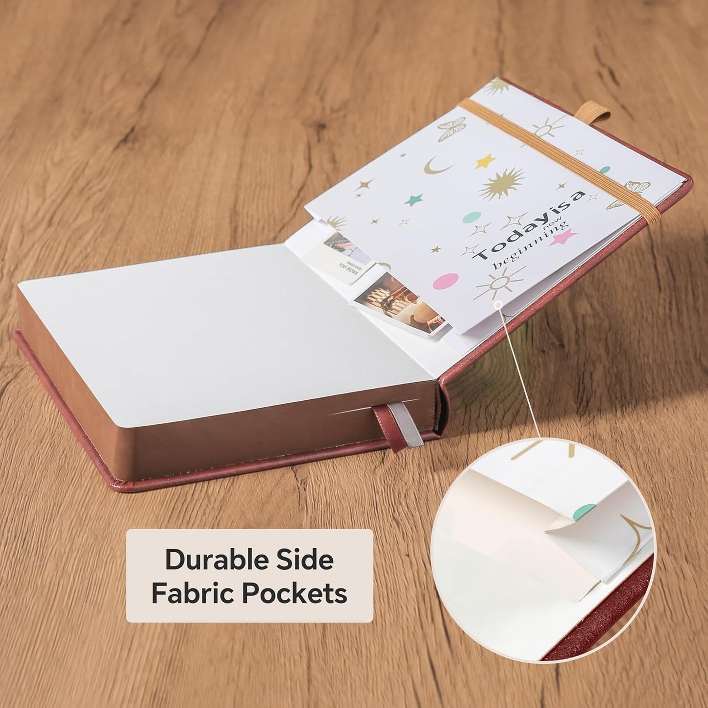 ZXHQ A5 360 Pages Lined Journaling Notebooks with Pen, Journals for Women Men Writing Notebook, Tree of Life Design, Brown Edge Fine Inner Pocket - Light Brown