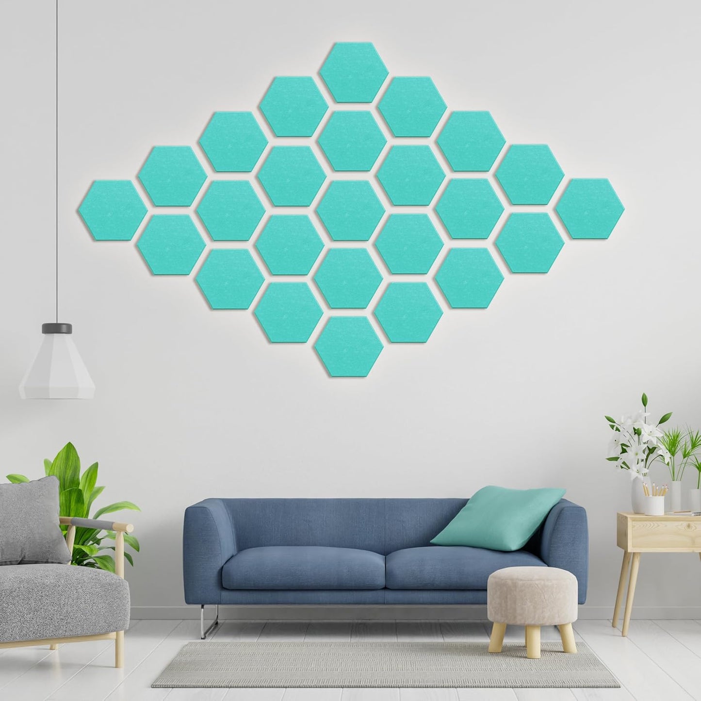 Hexagonal Acoustic Panels-18 Pack High-Density Sound Absorbing Panels 12"X10"X0.4" for Enhanced Noise Reduction, DIY Design, Idea for Studios, Offices, and Home Theaters(Viking Blue)
