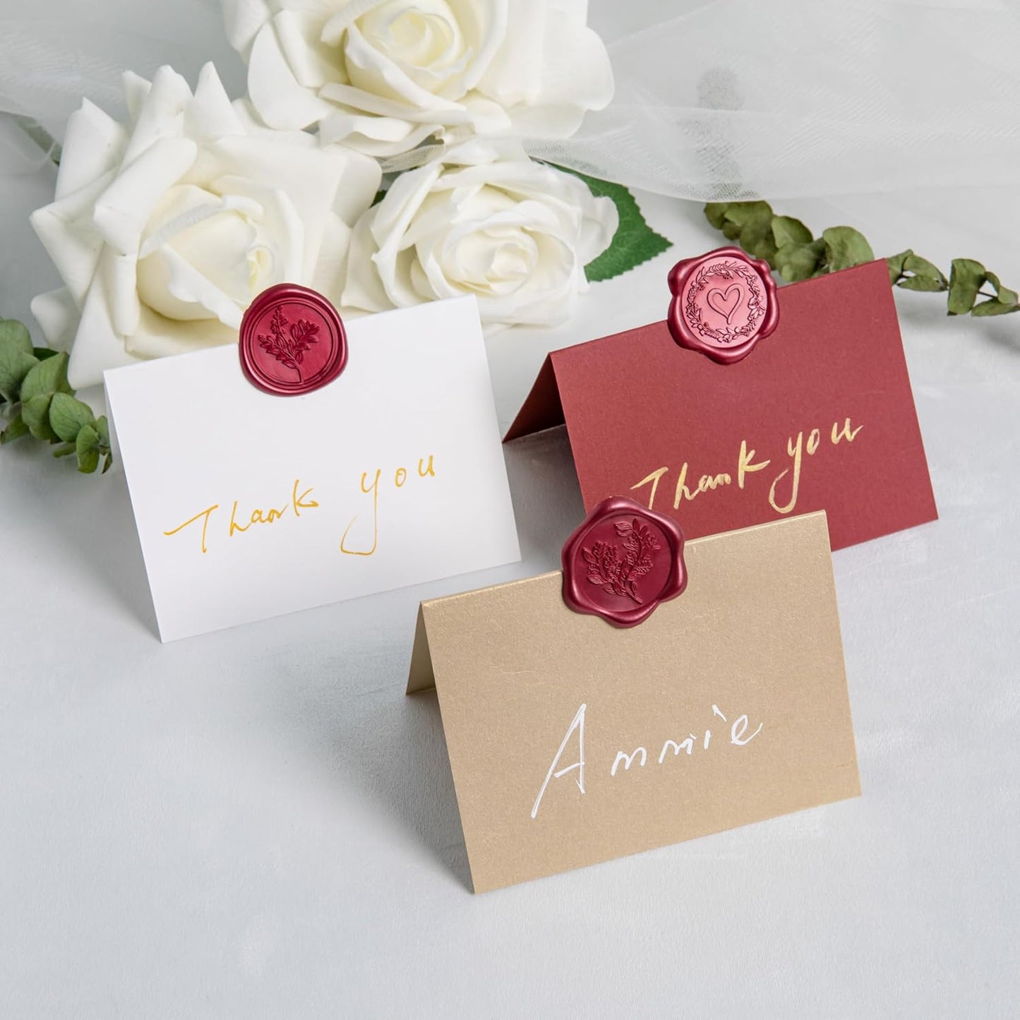 60 Pcs Burgundy Wax Seal Stickers Self-Adhesive Envelope Seals Stamp Stickers, Perfect for Wedding Invitations Seating Chart Christmas Gift Wrapping 3 Designs in 1 Pack