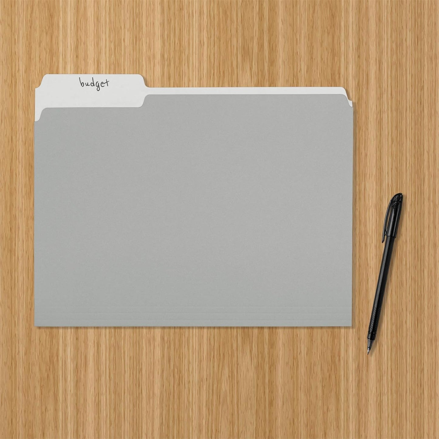 Amazon Basics File Folders, Letter Size, 1/3 Cut Tab, Gray, 36-Pack