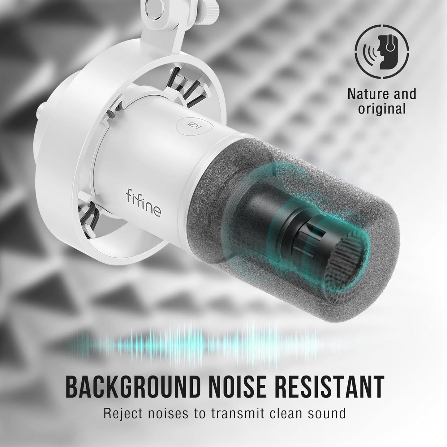 FIFINE Podcast XLR/USB Microphone Kit, Studio Dynamic Vocal Mic for Recording, Streaming, Voice-Over, PC Microphone with Boom Arm with Mute, Headphone Monitoring, Metal-AmpliTank K688T White