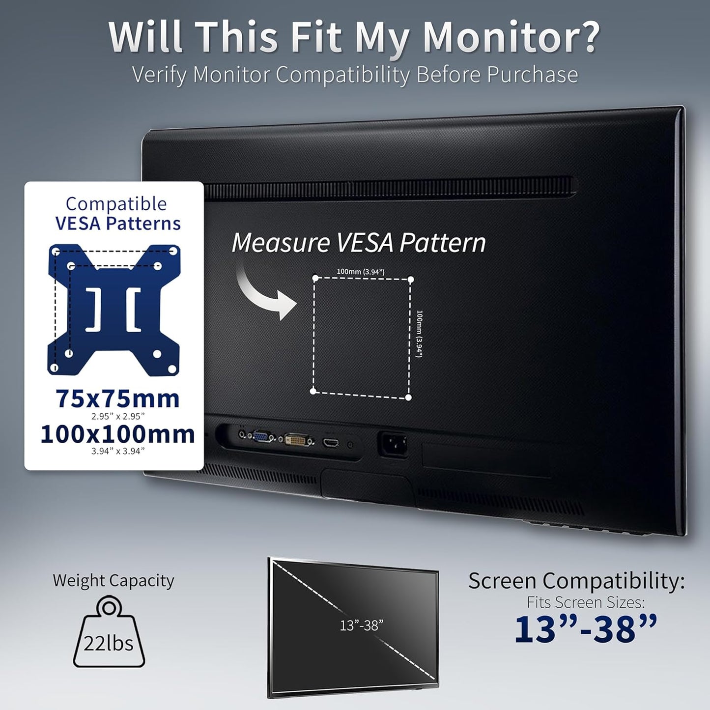 VIVO Dual Ultrawide Monitor Mount, Free-Standing Desk Stand for 2 Screens up to 38 Inches, Heavy-Duty Adjustable Arms, Max VESA 100x100mm, Black, STAND-V038F