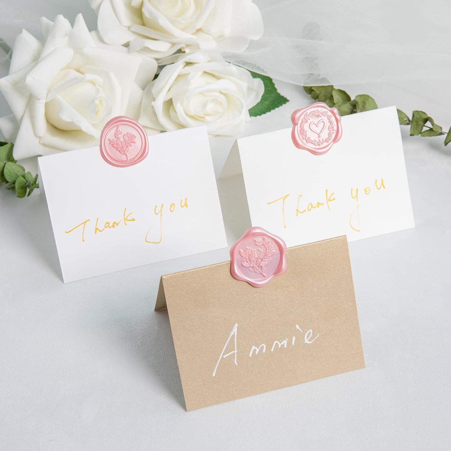 60 Pcs Pink Wax Seal Stickers Self-Adhesive Envelope Seals Stamp Stickers, Perfect for Wedding Invitations Seating Chart Christmas Gift Wrapping 3 Designs in 1 Pack