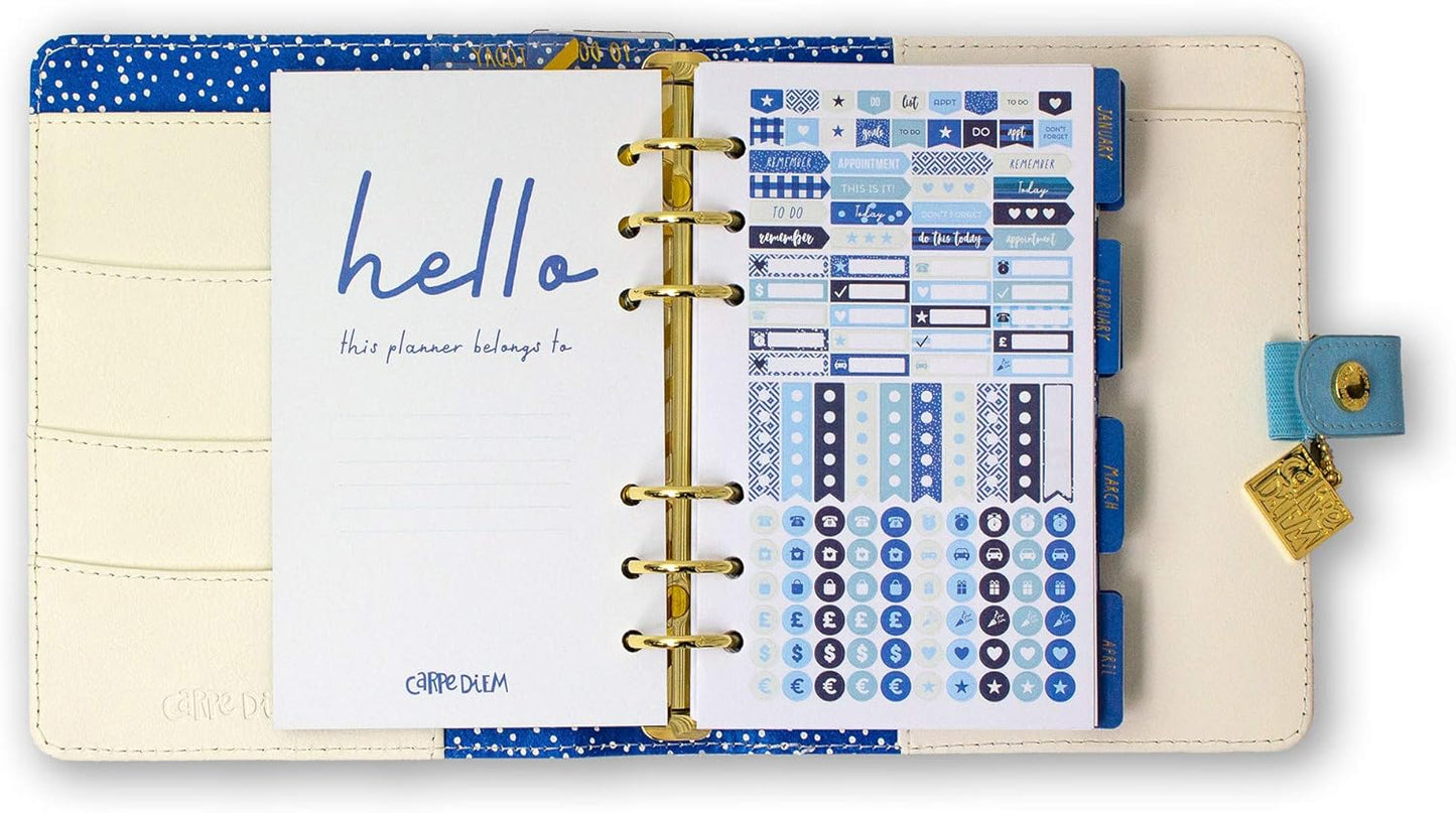 Pukka Pad, Carpe Diem Personal Planner with Weekly, Monthly Undated Inserts, 8 X 7.5 X 1.4 Inches, Feathers