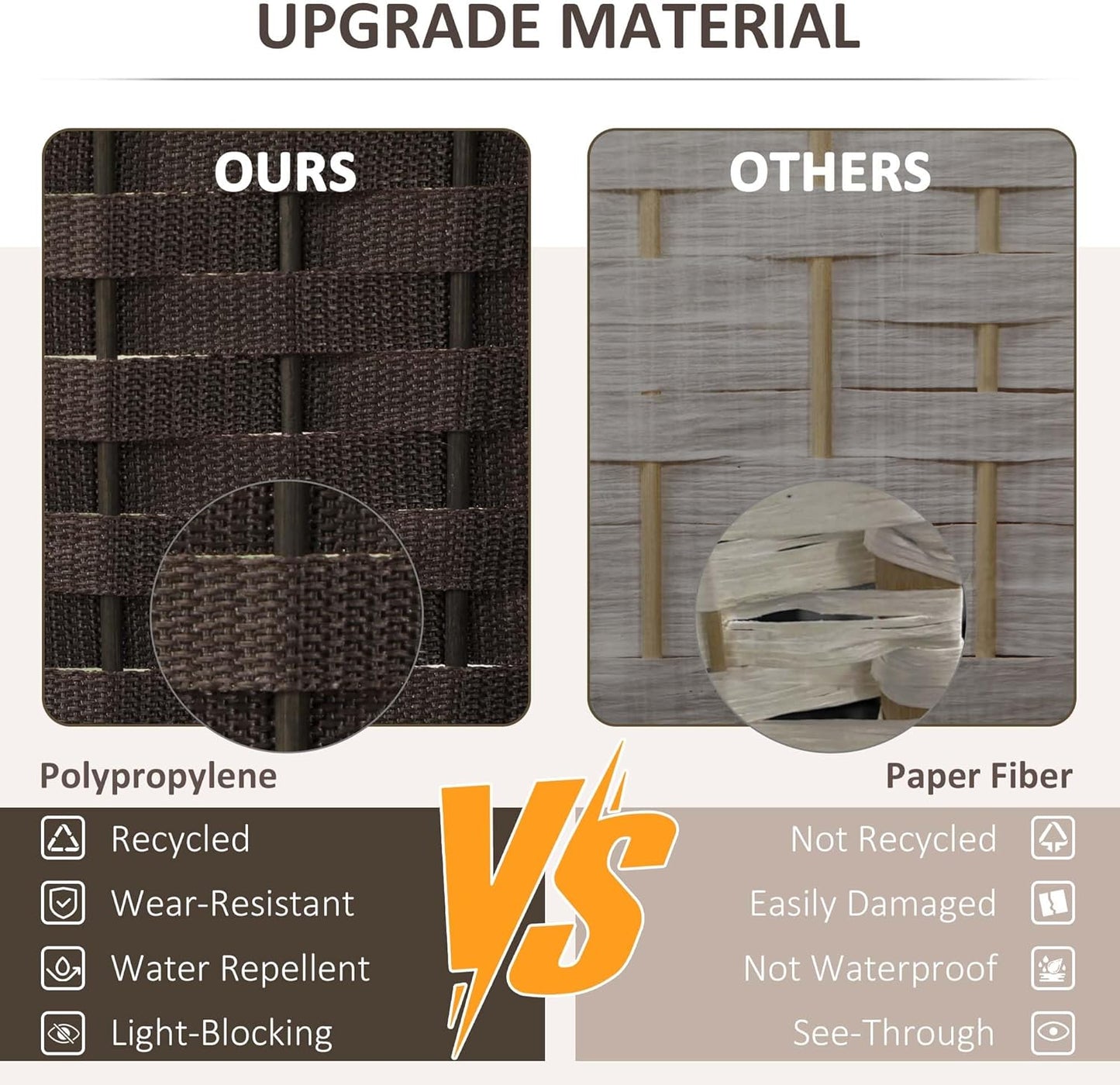 HOMCOM Room Divider, 6 Panel Folding Privacy Screen, 5.6' Tall Freestanding Wall Partition for Home Office, Bedroom, Brown