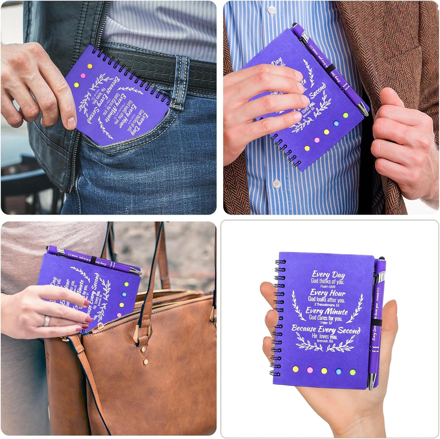 100 Pcs Bulk Fathers Day Christian Gifts Prayer Journal for Woman - 50 Set Religious Notepad with Christian Pen - Bible Notebook - Church Gifts for Inspirational, Bible Study, Devotions ( Elegant )