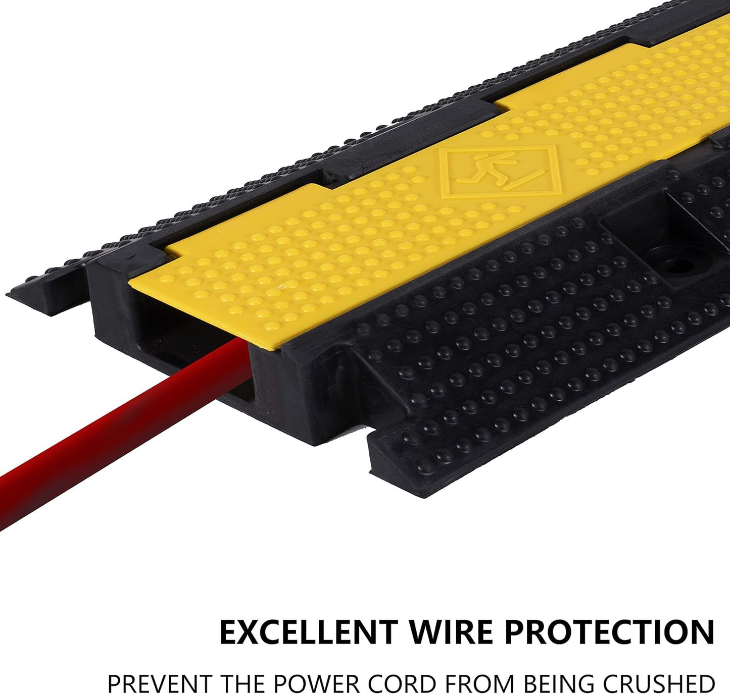 3 Pack Rubber Cable Ramp Hose Cable Protector Ramp 1 Channel 22000Lbs Load Capacity Traffic Speed Bump Wires Power Lines Extension Cord Cover for Indoor Outdoor