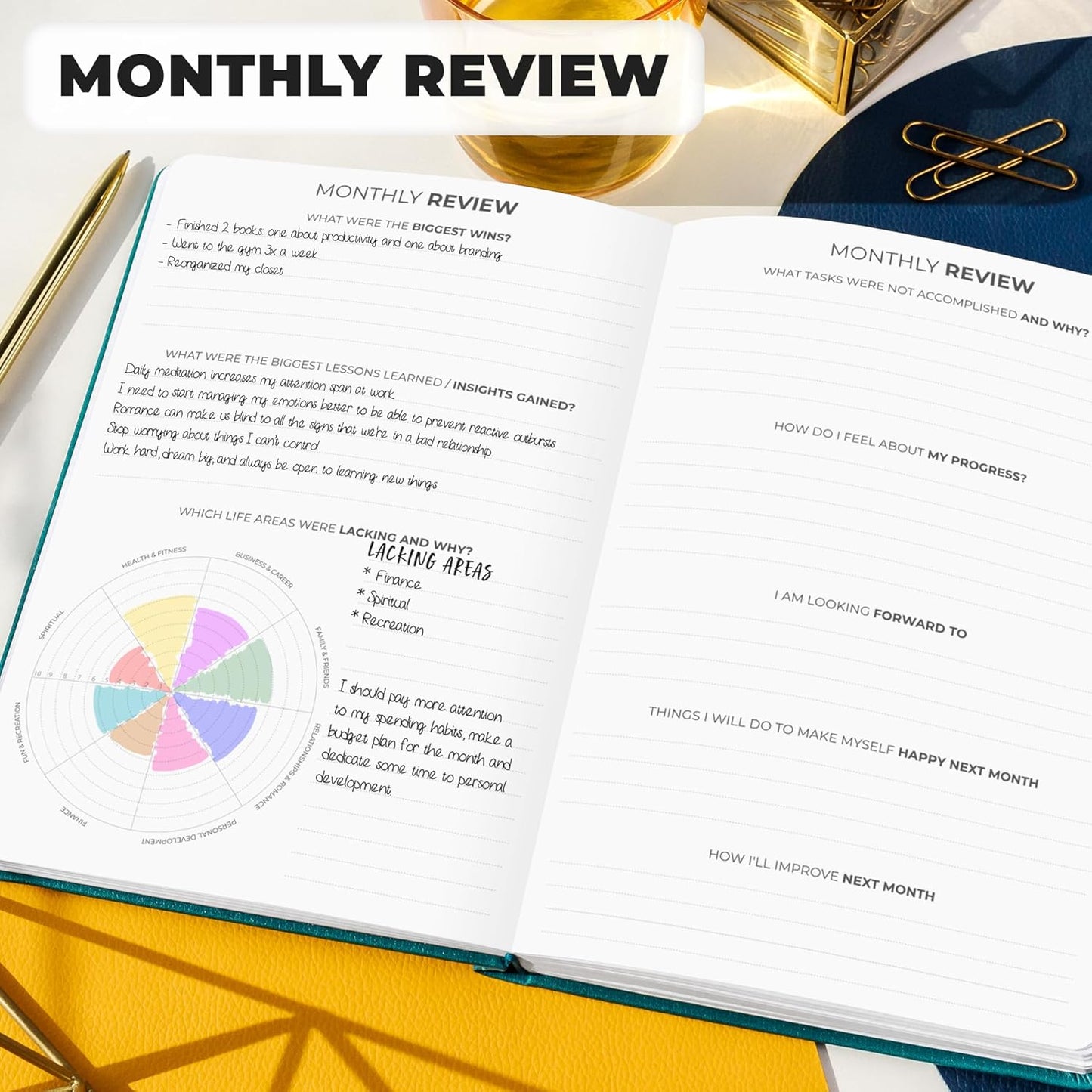 Clever Fox Planner Premium Edition – Undated Luxurious Weekly & Monthly Planner to Increase Productivity and Hit Your Goals – Organizer – Start Anytime, A5, Lasts 1 Year, Dark Teal (Weekly)