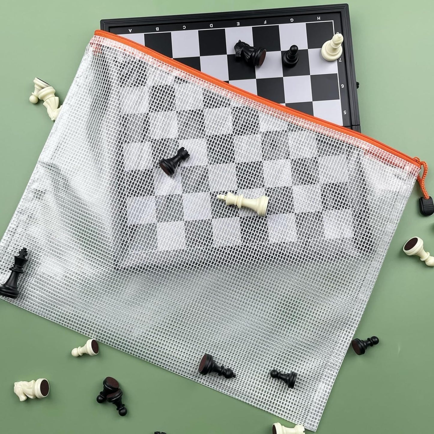 OAIMYY-20 PCS-6"x 8"-Mesh Zipper Pouch, Plastic Zip File Folders Puzzle Bags for Organizing,Office Supplies,Travel,Home Storage (Color)