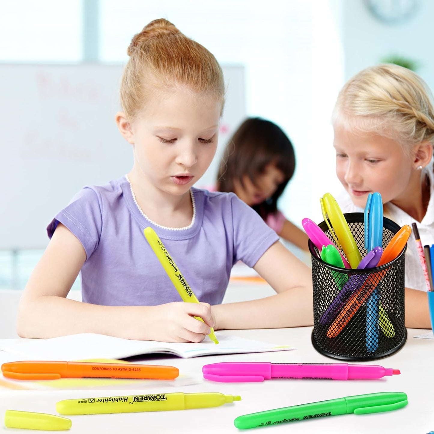 Highlighters Bulk 48 Pack – 6 Assorted Colors Chisel Tip High lighter Marker Set for School,Office,Bible Study, Journaling – Smear-Free,Quick Dry Ink Fluorescent Pens for Teachers & Students