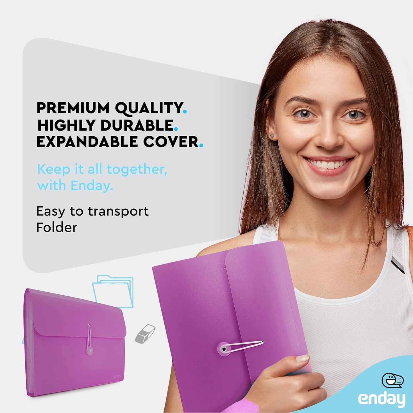 Accordion File Organizer 13 Pocket Expanding File Folder with Labels, Accordion File Organizer Letter Size Letter A4 Paper for Receipts, Bills and Documents 13" x 9.5” –by Enday