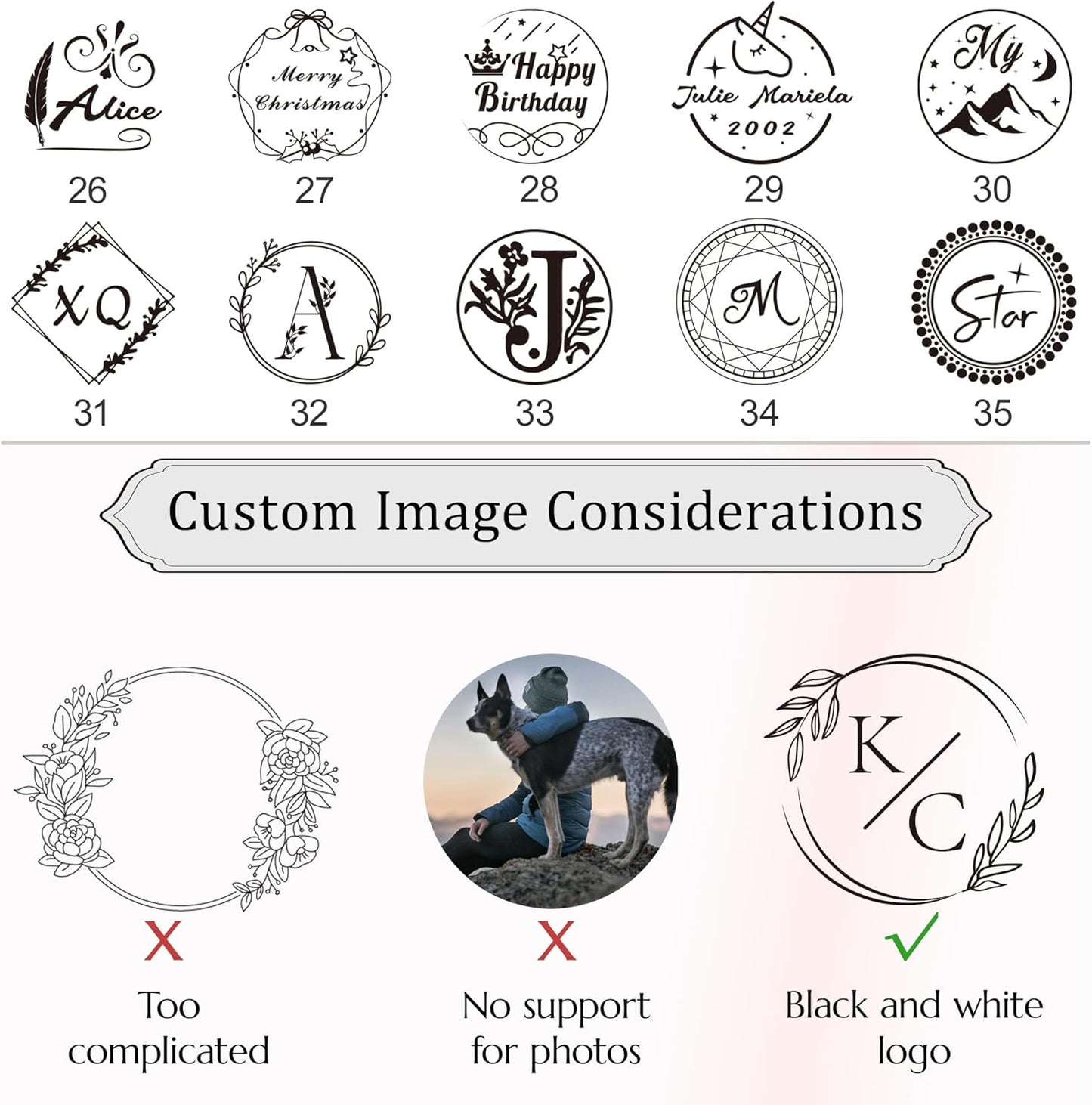 Custom Wax Seal Stamp, Personalized Wax Seal Stamp Kit, Create Your Own Design/Logo/Letter Customization, for Wedding, Invitation, Party, Envelopes, Gift Wrapping, Idea Gift