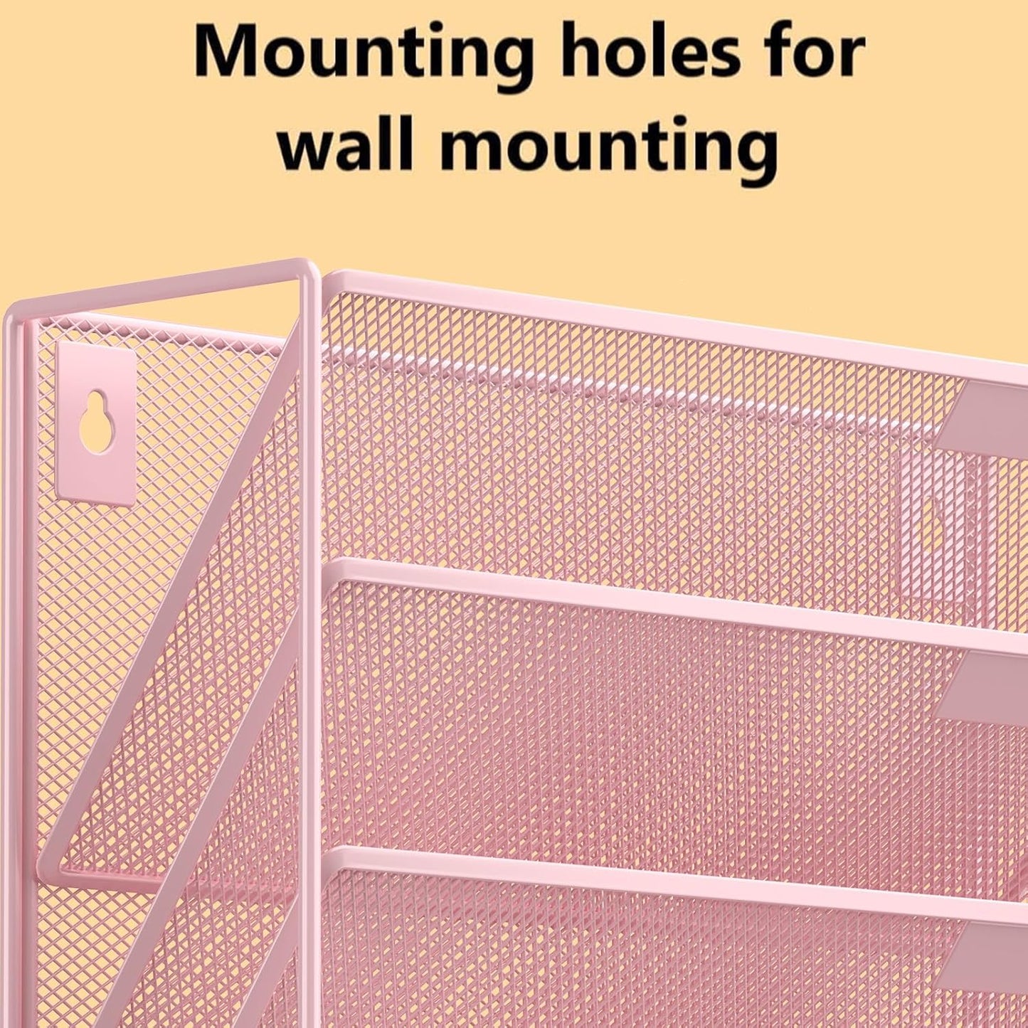 Kuntine.B Wall File Organizer Office Hanging Magazine Holder Wall File Organizer for Office Home (Pink, 6 Tier)