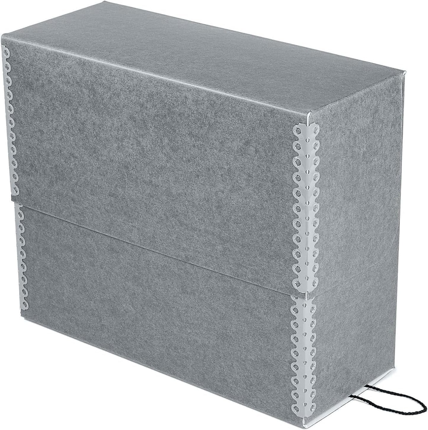 Lineco Archival Document Storage Box with Metal Edge, Acid-Free Gray Boxboard, Organize and Store Files, Prints, Photos, Legal-Sized Case 15.5" x 10.5" x 5" Wide