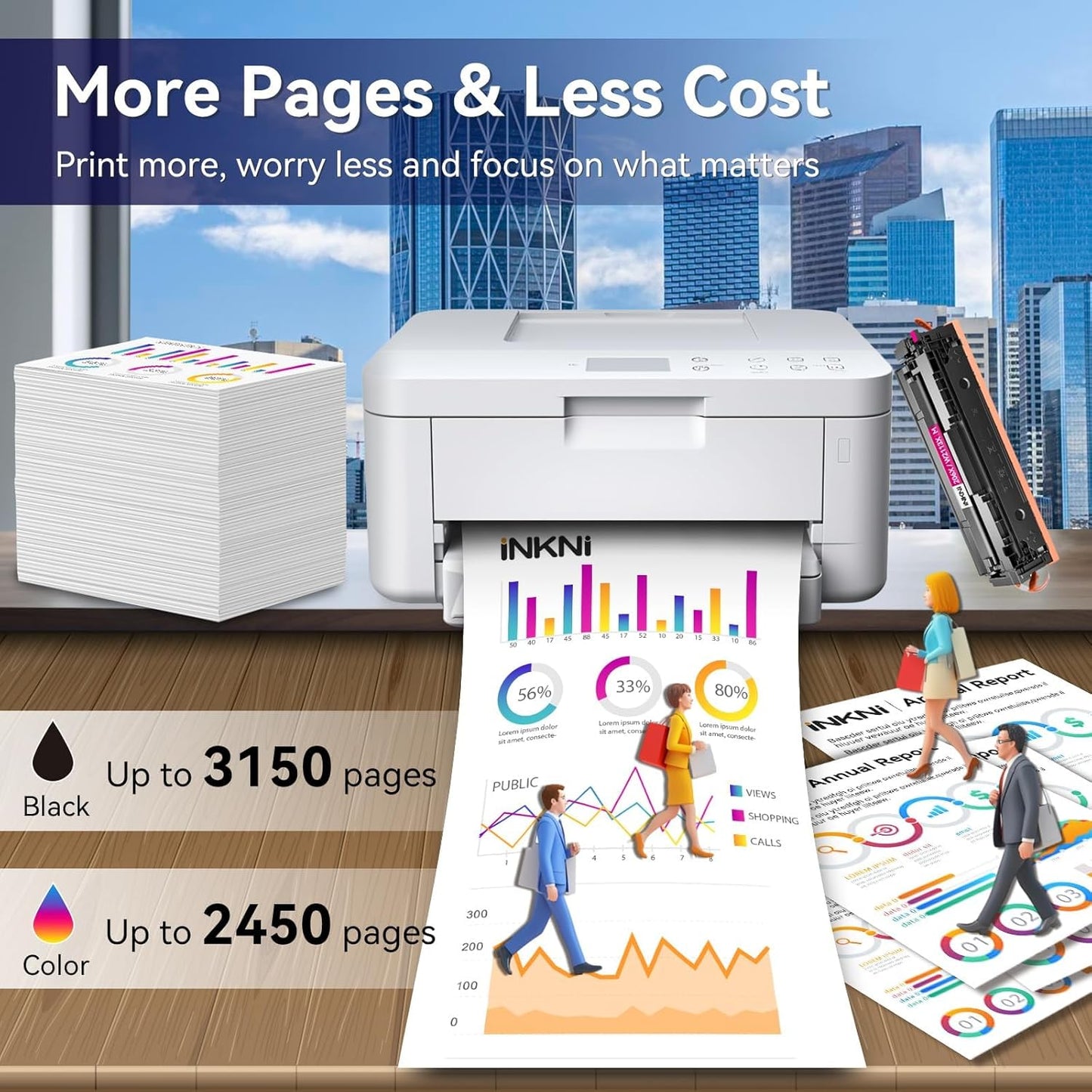 206X Toner Cartridges 4 Pack High Yield - with Chip Compatible Replacement for HP 206X 206A for Color Laserjet Pro MFP M283fdw M283cdw M283fdn M282nw Pro M255dw M255nw Ink Cartridges W2110X W2110A