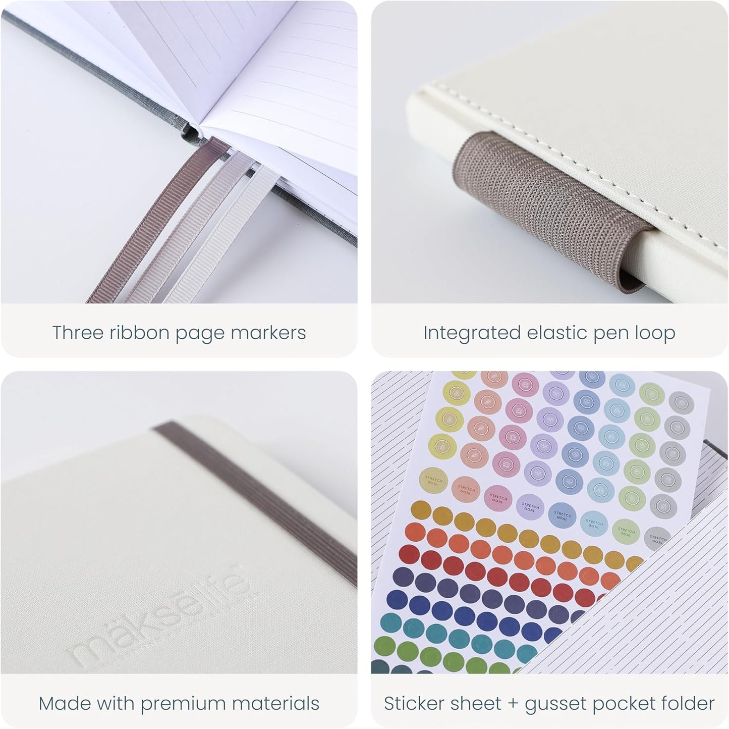 Quarterly Undated Planner - Goal Setting And Weekly Planner, Productivity Tools, Time-Management, Habit Tracker, Cream