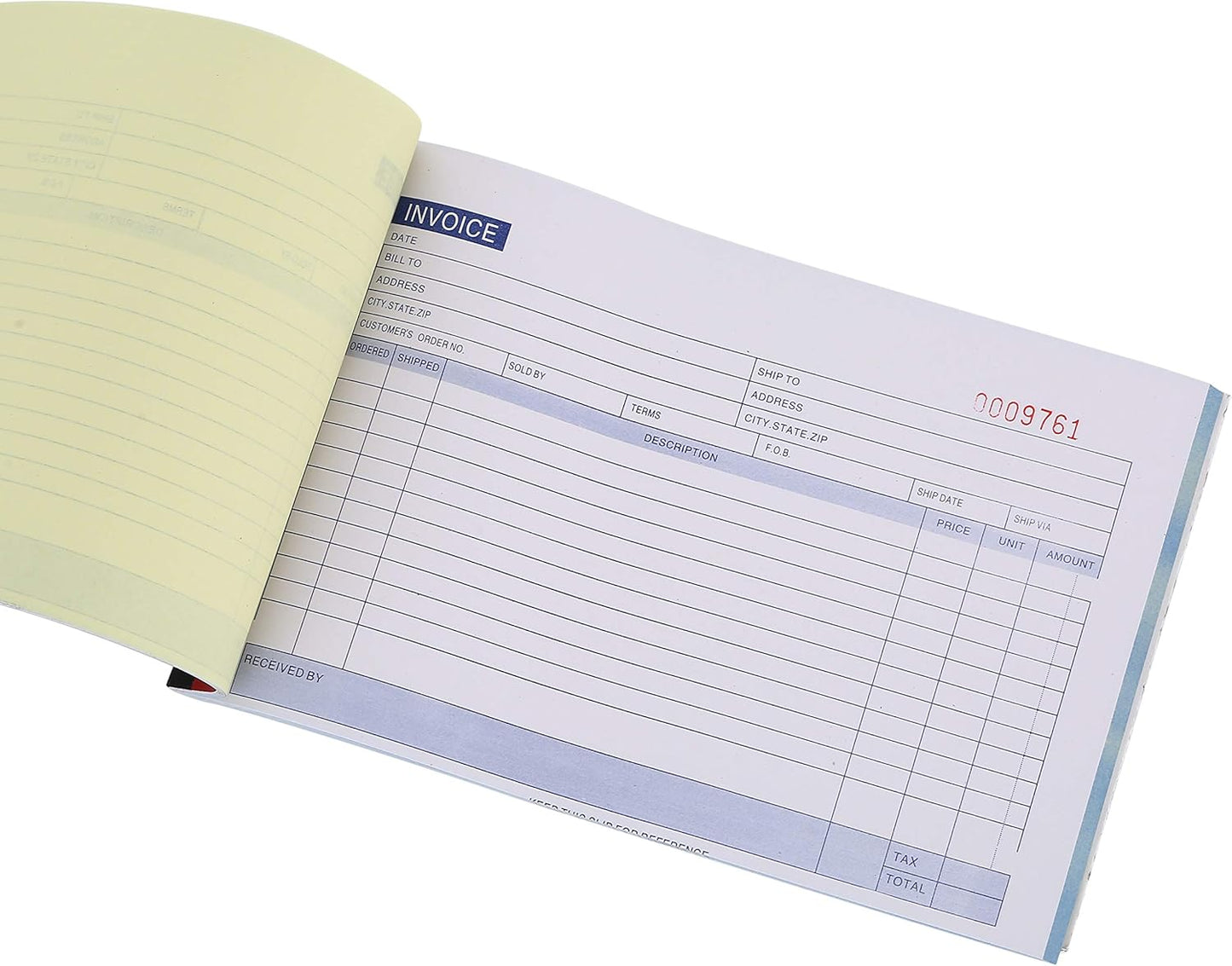 10 Pack Large Sales Order Book Receipt Invoice Duplicate Carbonless 50 Sets 5.5" X 8"5 (10 pck Horizontal)