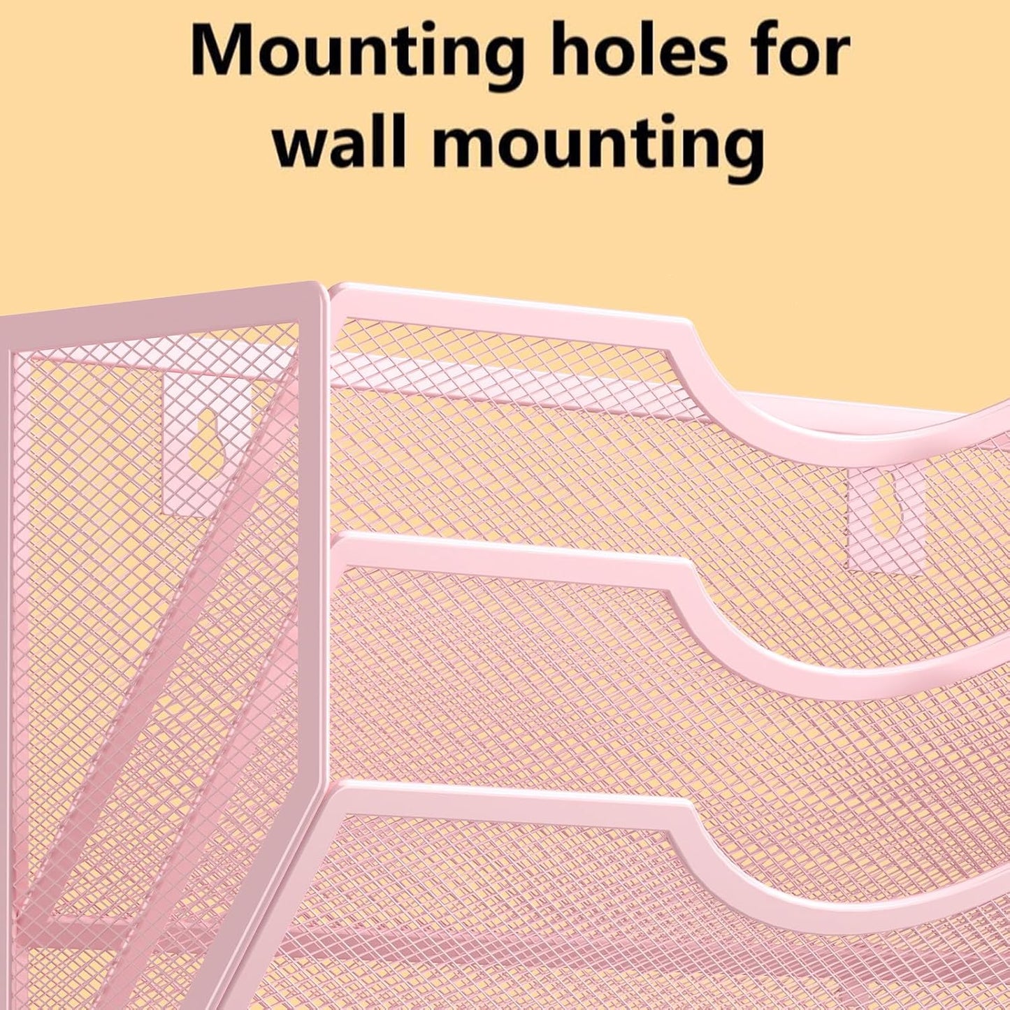 Kuntine.B Wall File Organizer Office Hanging Magazine Holder Wall File Organizer for Office Home (Pink, 3 Tier)